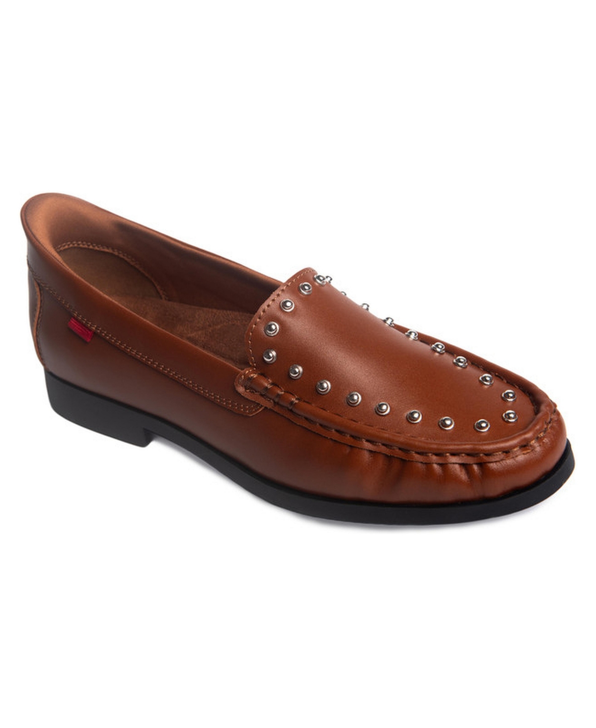 Marc Joseph New York Pearl Street Studded Hands-Free Technology Loafers - Cognac napa leather