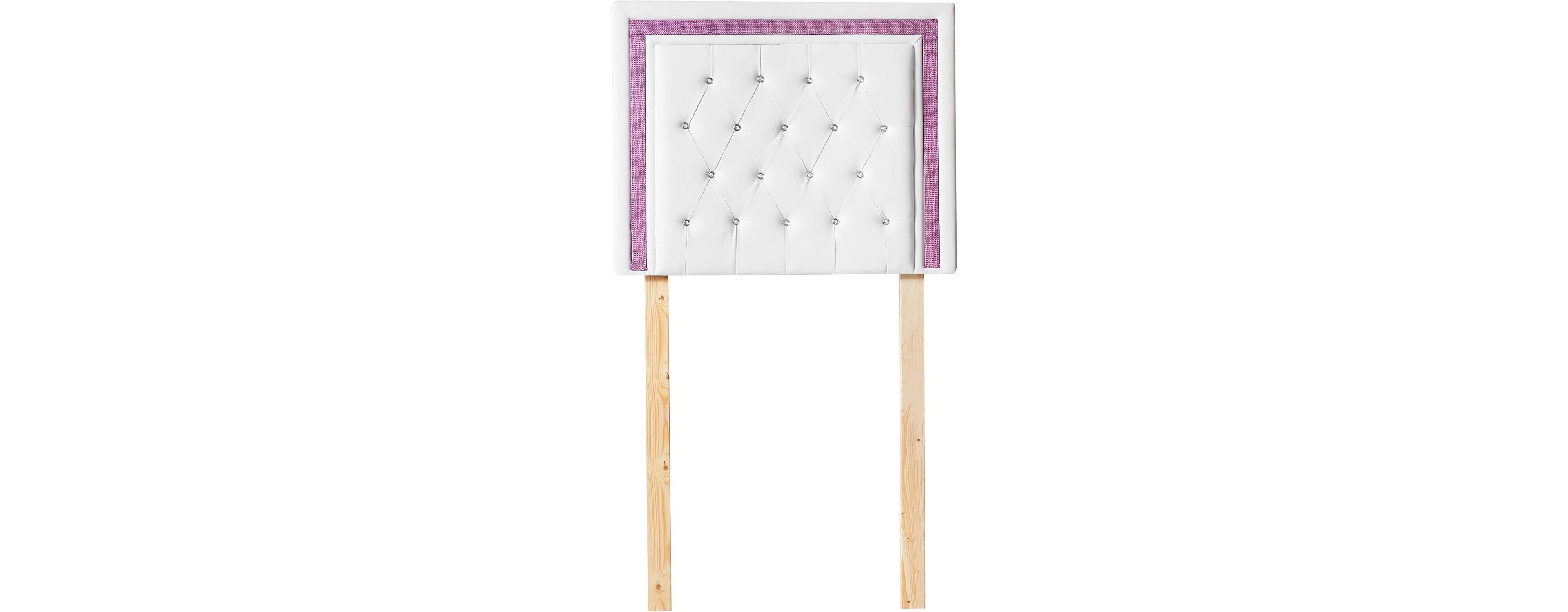 DormCo Tavira Allure College Dorm Headboard with Legs - Crystal Border