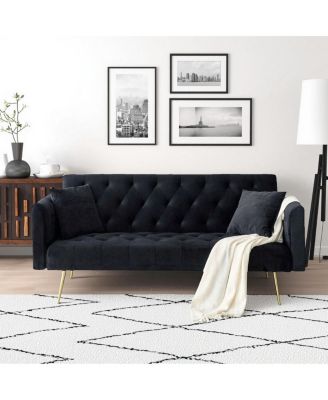 71", American Retro Loveseat for Small Spaces, Foldable Velvet Double Sofa