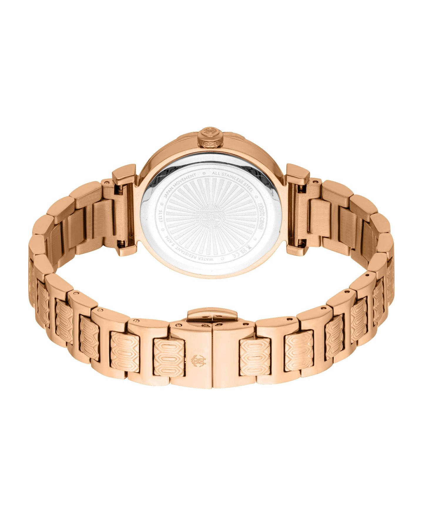 Женские часы Roberto Cavalli Quartz Rose Gold Stainless Steel Bracelet Watch, цвет: Розовый — фото 2