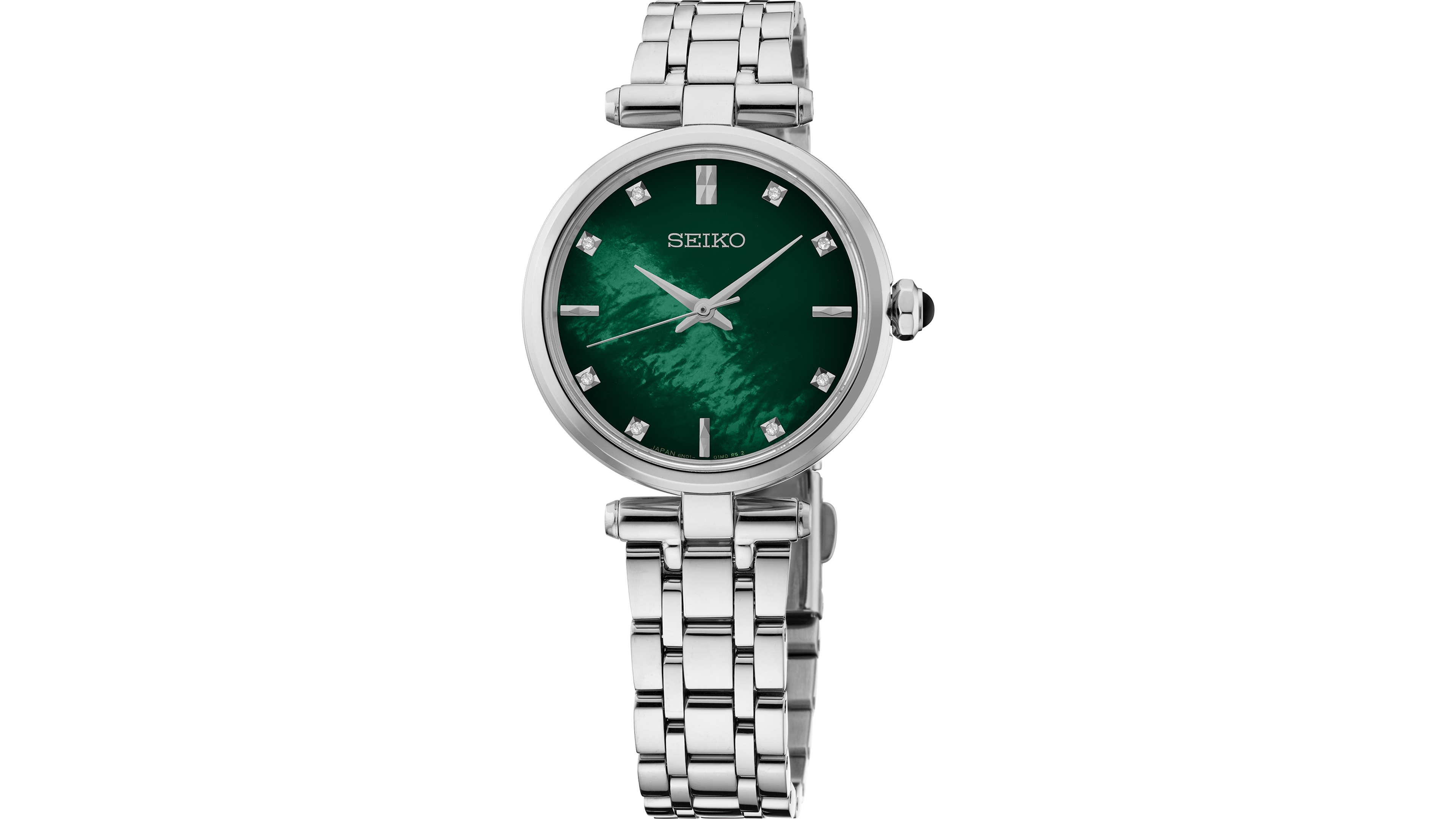 Seiko Women's Diamonds Silver-Tone Stainless Steel Bracelet Watch 29mm