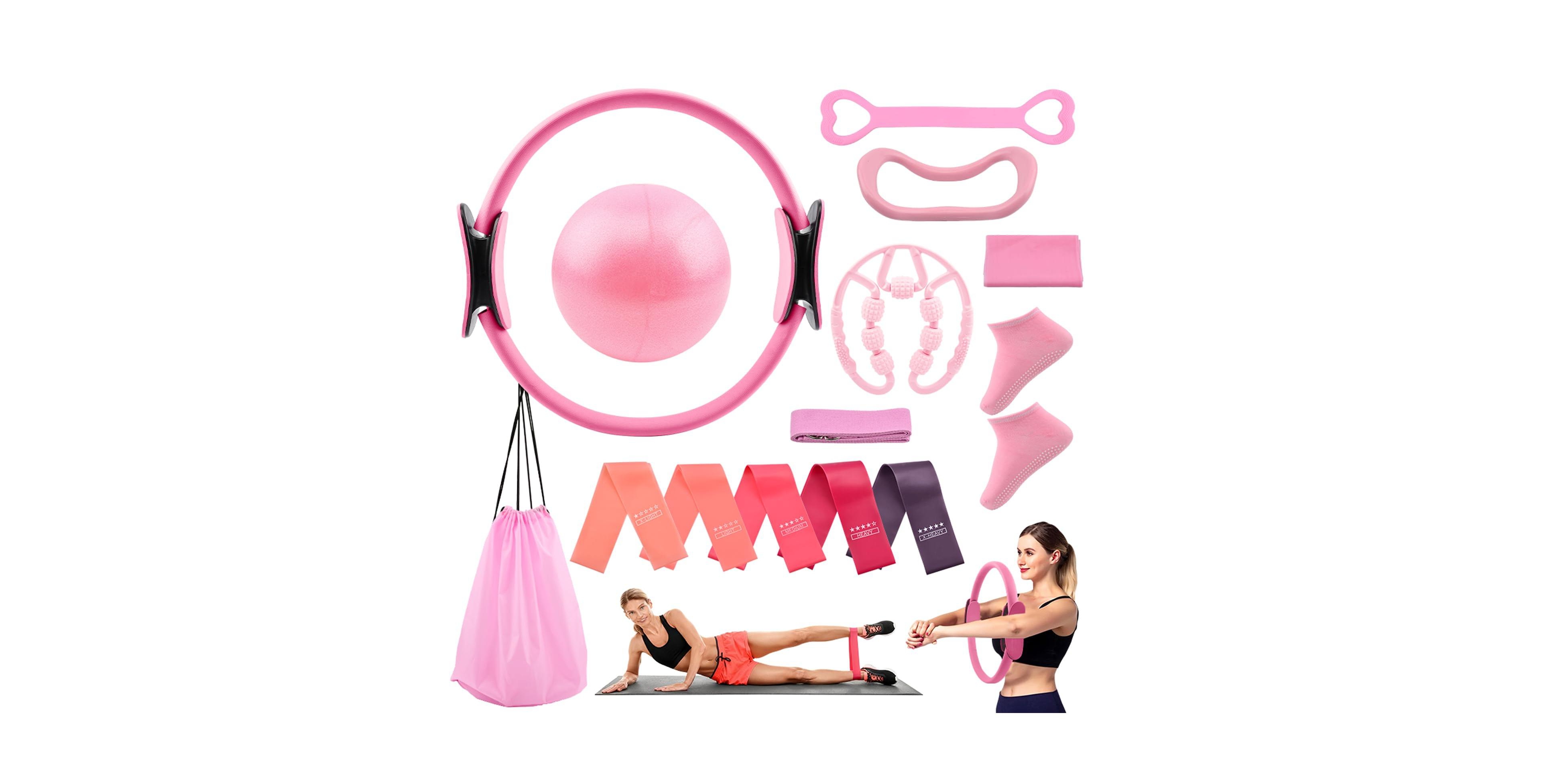 Sportneer 14 Piece All One Pilates Starter Kit For Beginners Home Office Travel Workout Set