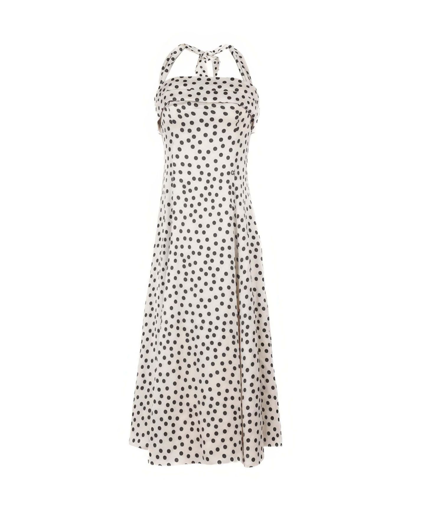 Женское платье Luna Fashion House Melissa Polka-Dot Corset A-Line Satin Midi, цвет: Белый — фото 7