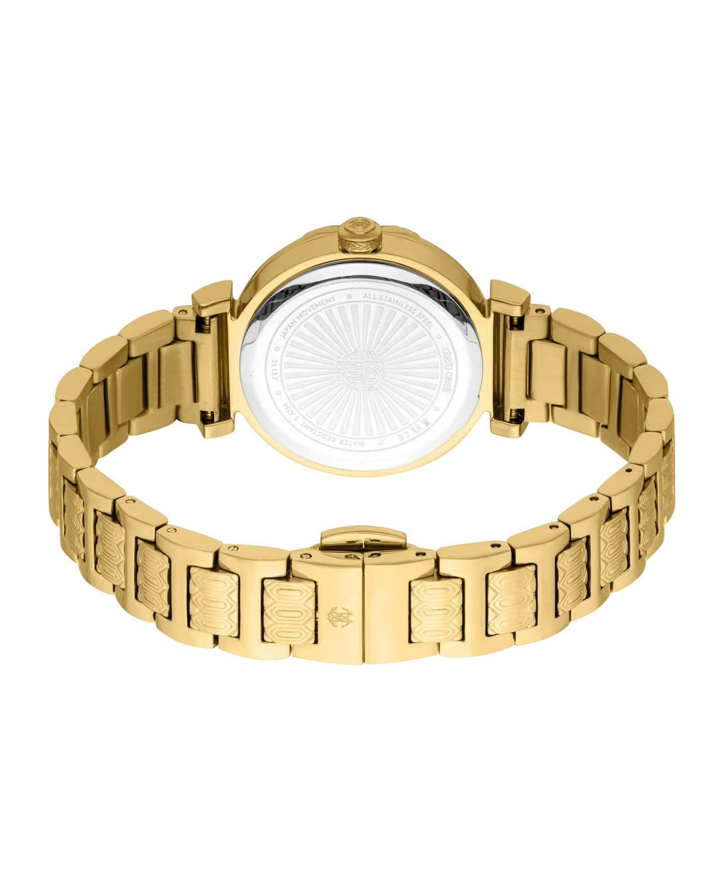 Женские часы Roberto Cavalli Quartz Galante Gold Stainless Steel Bracelet Watch, 30mm, цвет: Золотой — фото 2