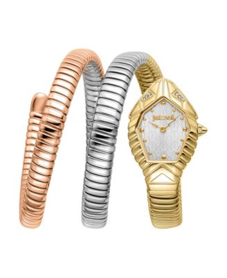 Women's Quartz Signature Snake Two-Tone Stainless Steel Bracelet Watch, 21.5mm