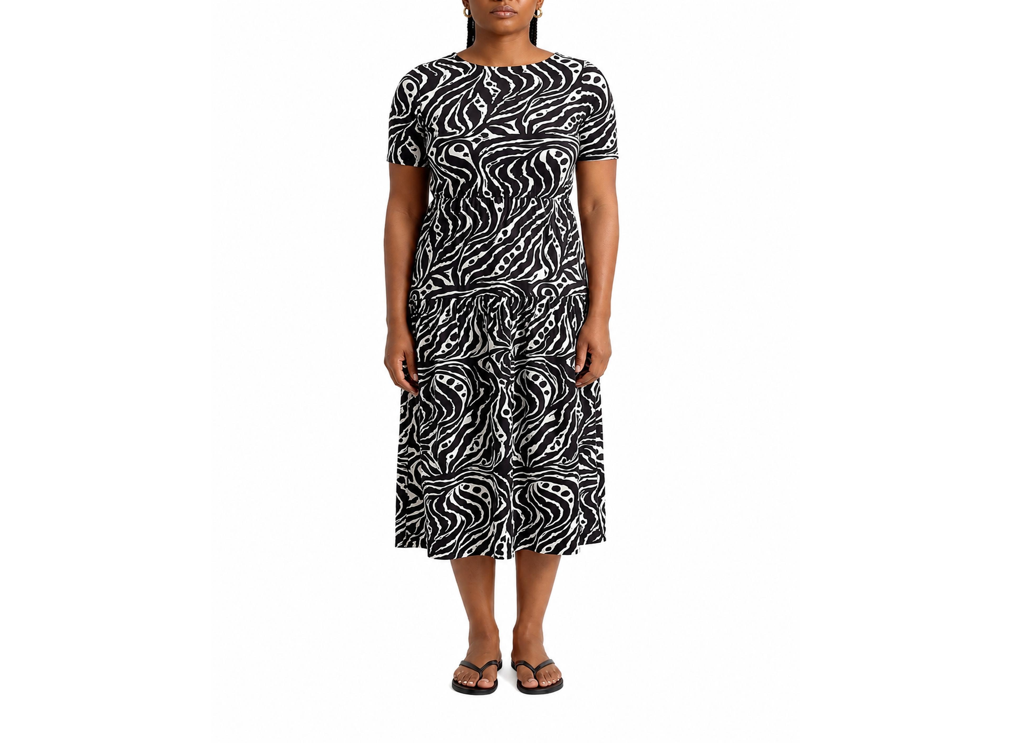 Universal Standard Plus Thea Midi Jersey Print Dress