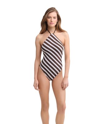 Women's Modern High-Neck One-Piece Swimsuit