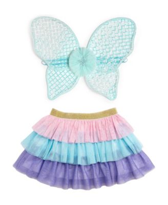 Girls Rainbow Star Fairy Wing and Confetti Tutu Set