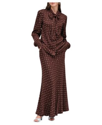 Women's Polka-Dot Maxi Bias Skirt