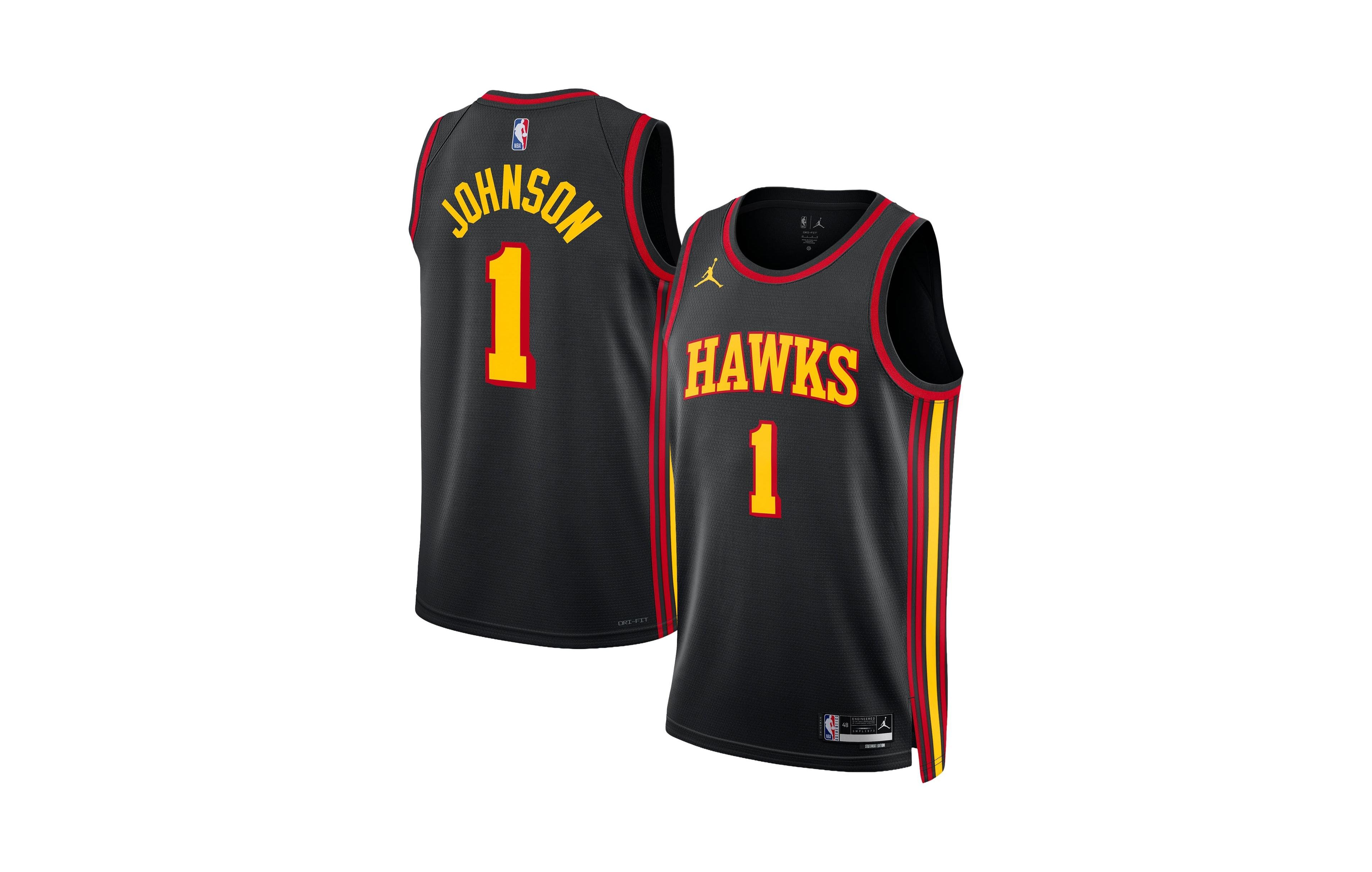 Jordan Men's and Women's Jalen Johnson Black Atlanta Hawks Swingman Statement Edition Jersey