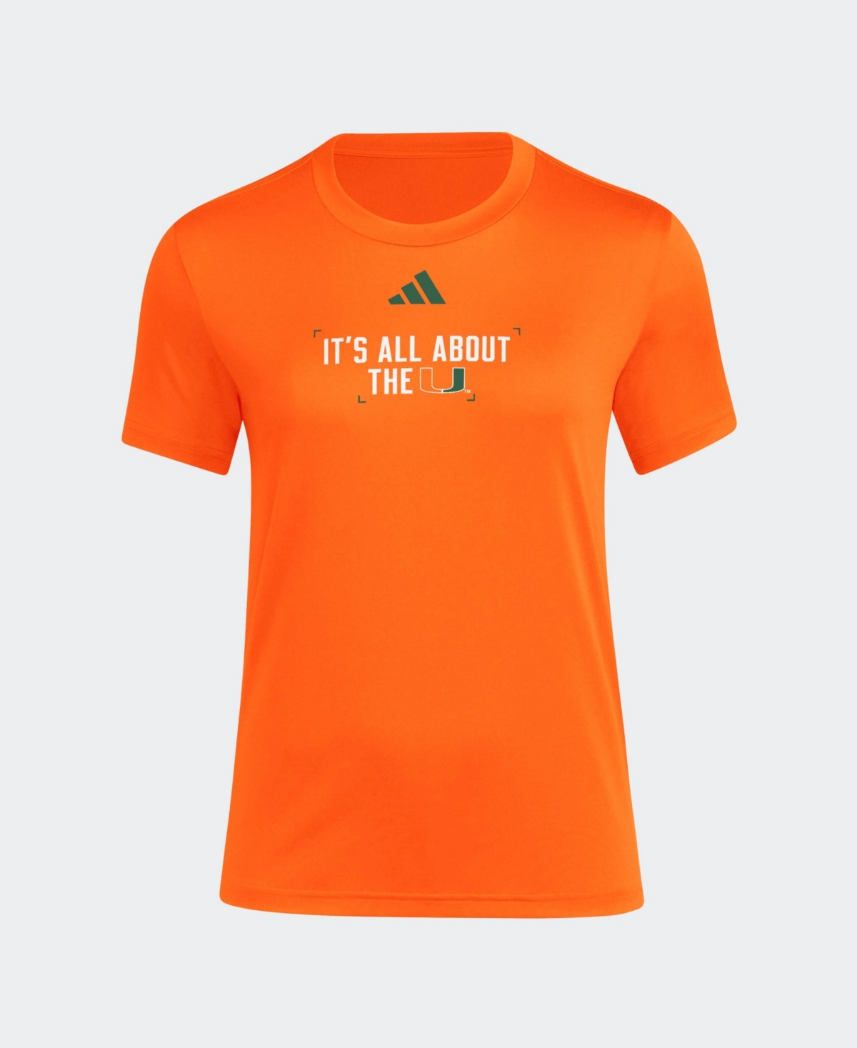 adidas Women's Orange Miami Hurricanes Locker Slogan Pre-Game T-Shirt - Orange