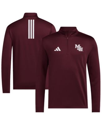 Men's Maroon Mississippi State Bulldogs Interlock Logo Quarter-Zip Pullover