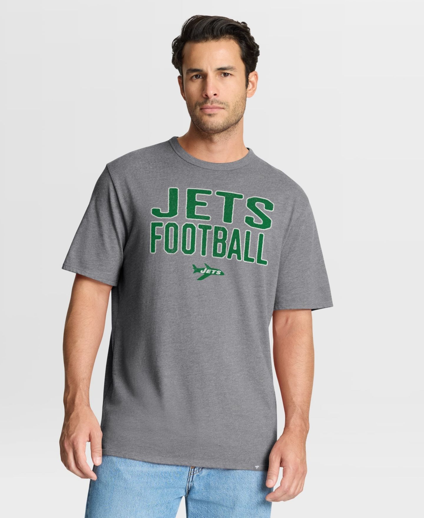 Мужская футболка Fanatics Heather Gray New York Jets First Down Tribute Tri-Blend — фото 1