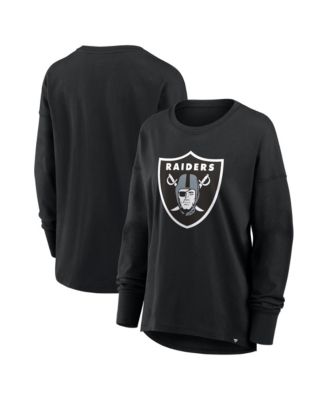 Women's Black Las Vegas Raiders Relaxed Hip Essential Long-Sleeve T-Shirt