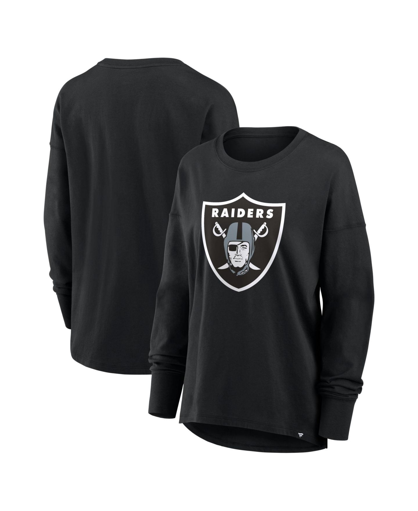 Женская футболка Fanatics Black Las Vegas Raiders Relaxed Hip Essential Long-Sleeve — фото 1