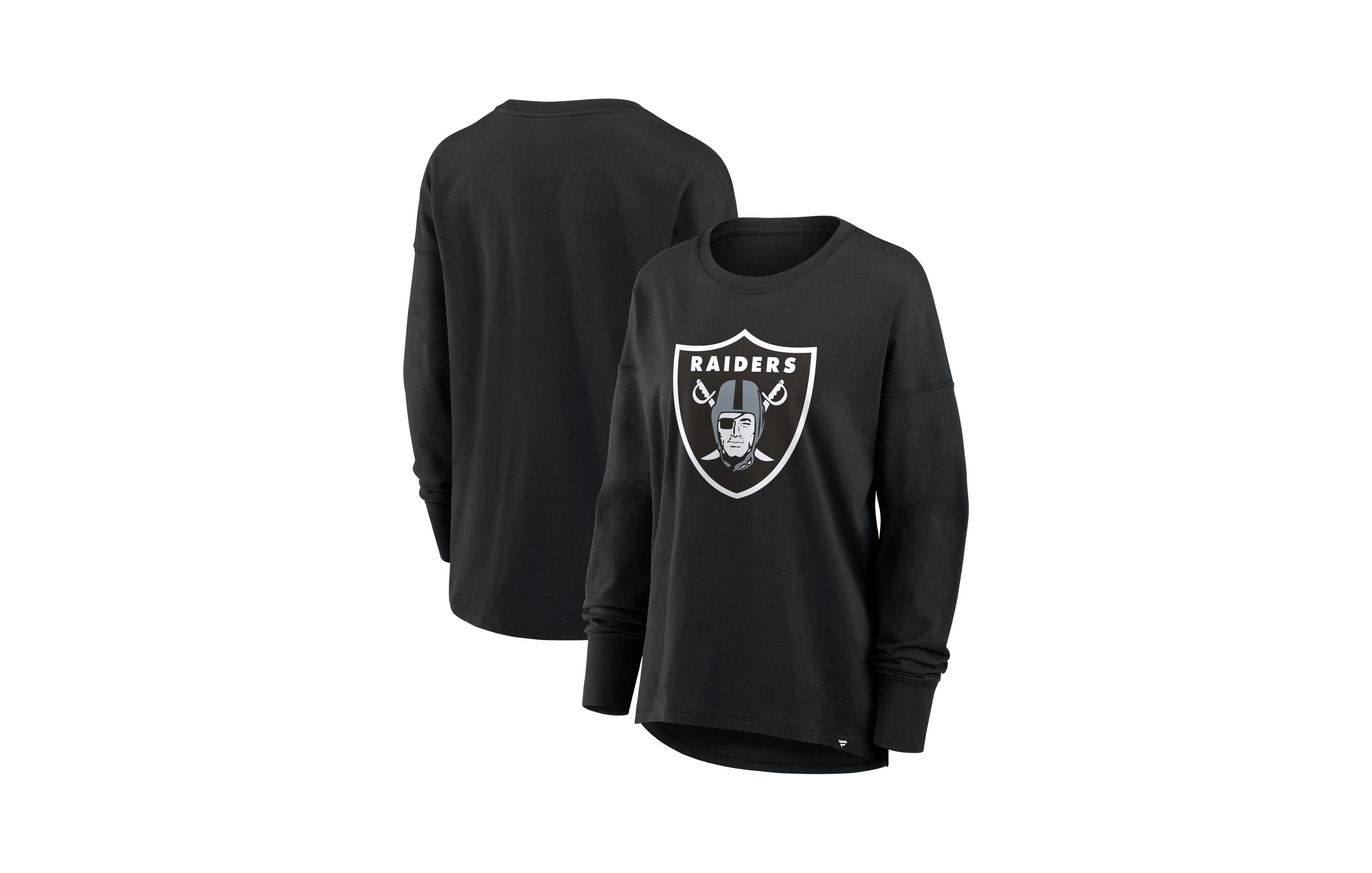 Fanatics Women's Black Las Vegas Raiders Relaxed Hip Essential Long-Sleeve T-Shirt