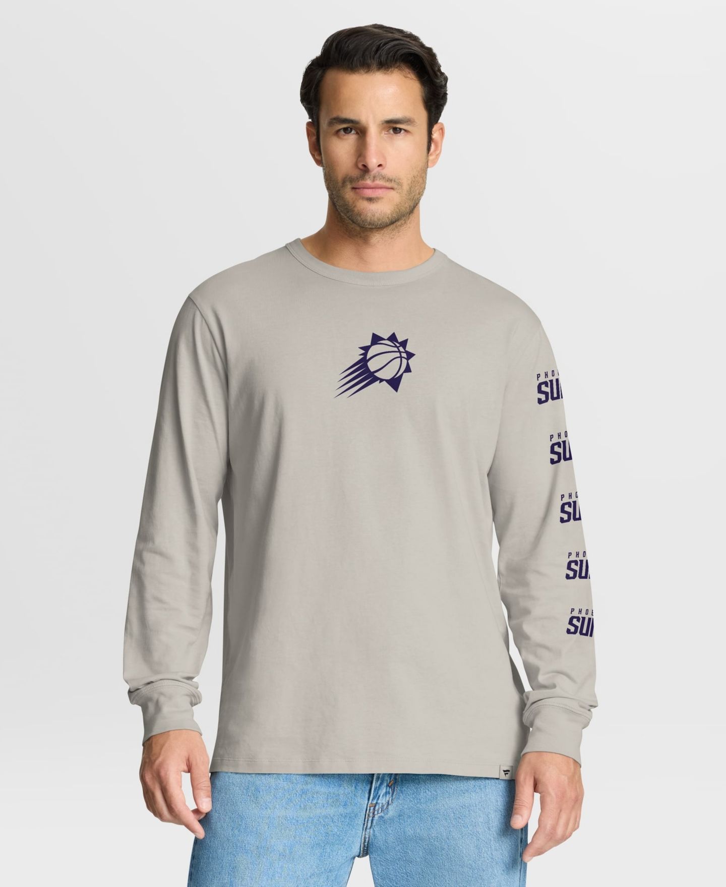 Мужская футболка Fanatics Cream Phoenix Suns Crossover Collection Ball Screen Action Premium Long-Sleeve — фото 1
