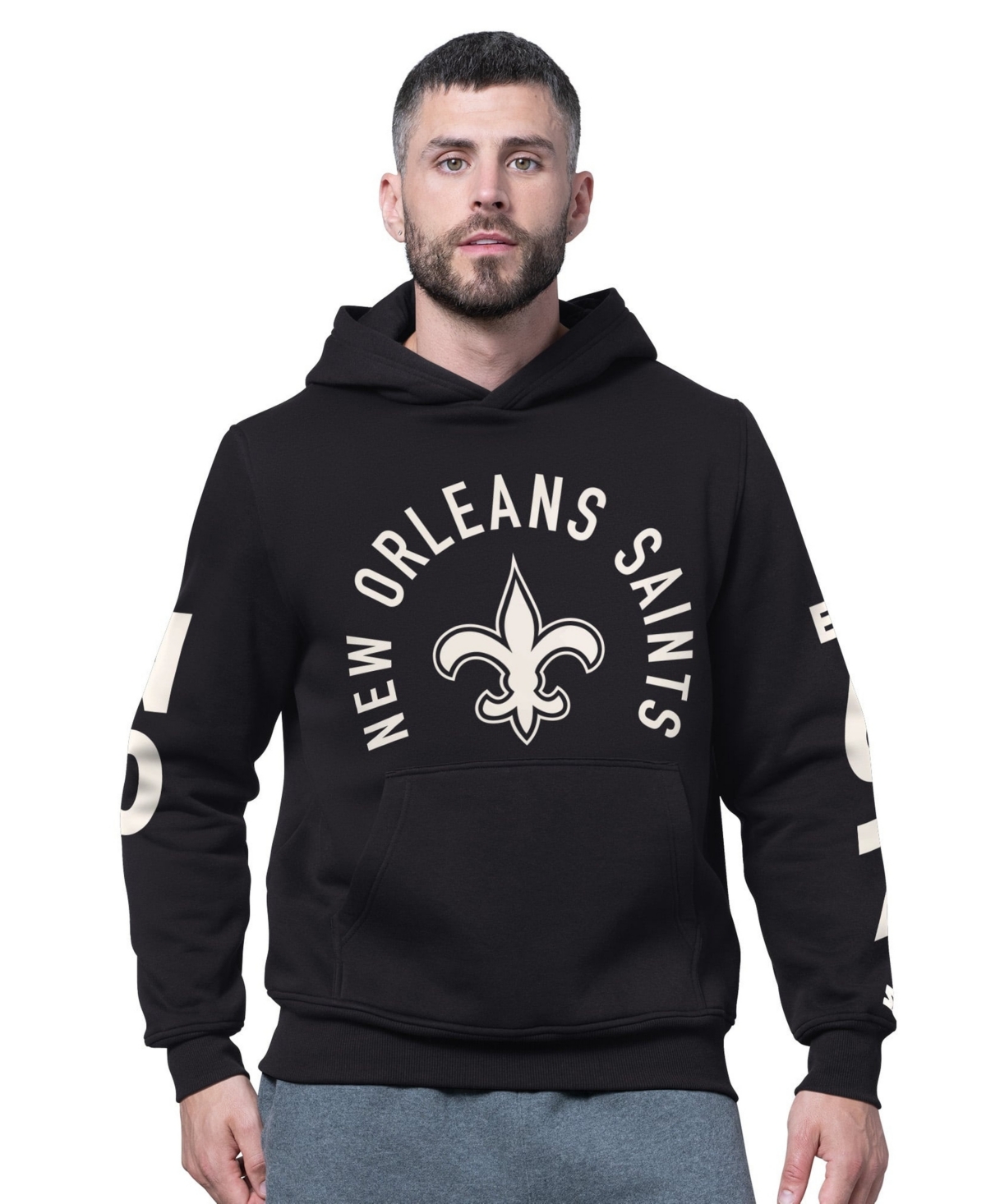 Starter Men's Black New Orleans Saints Handoff Fleece Hoodie Sweatshirt - Black