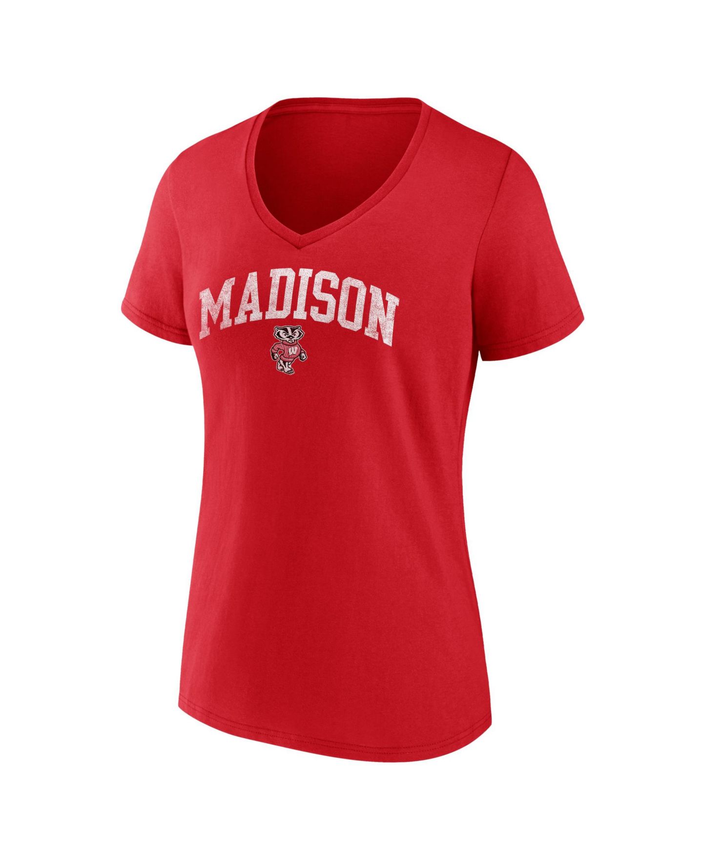 Женская футболка Logo Athletic Red Wisconsin Badgers Team V-Neck — фото 3