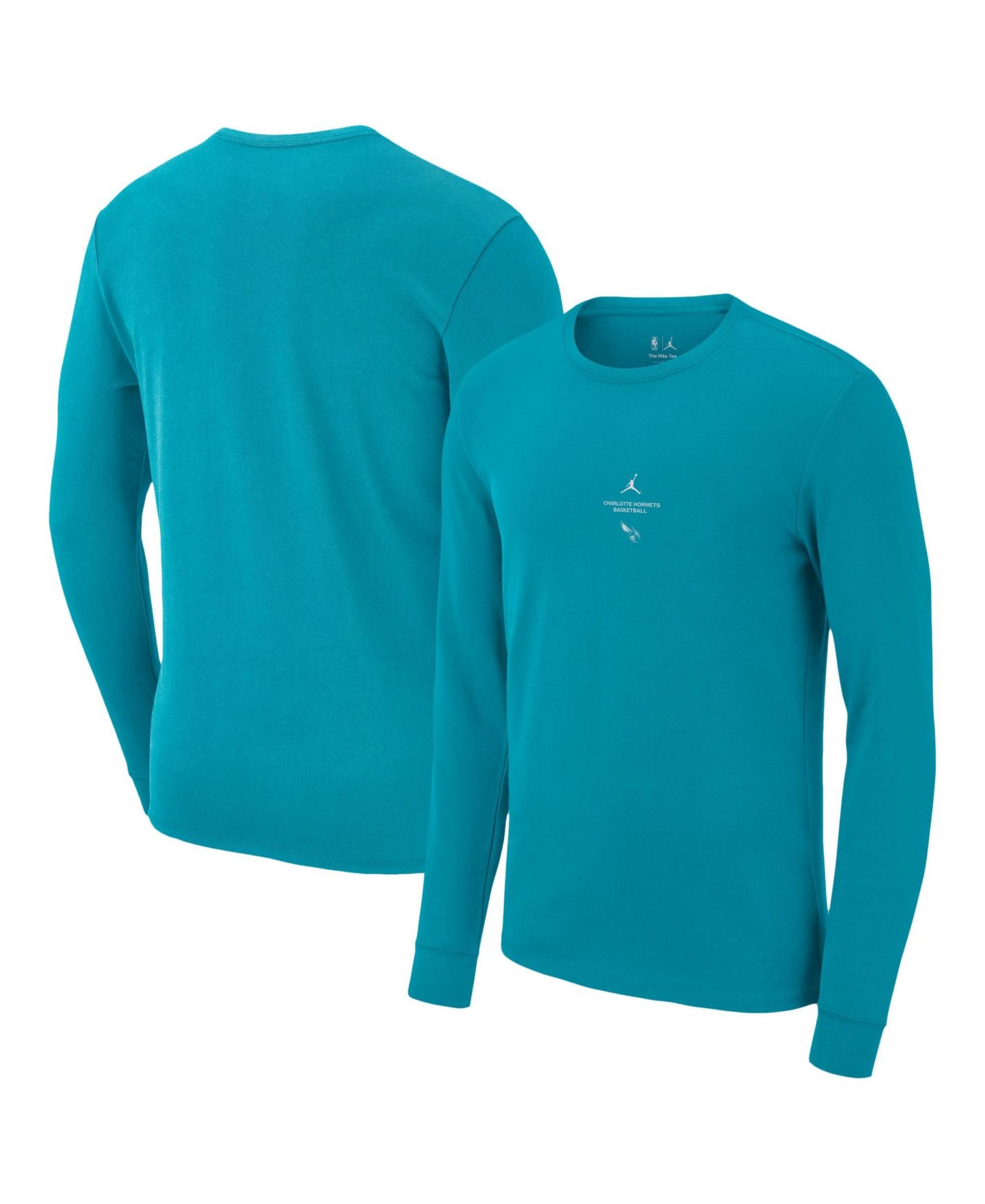 Мужская футболка Jordan Teal Charlotte Hornets 2026 Standard Issue Practice Long-Sleeve — фото 1