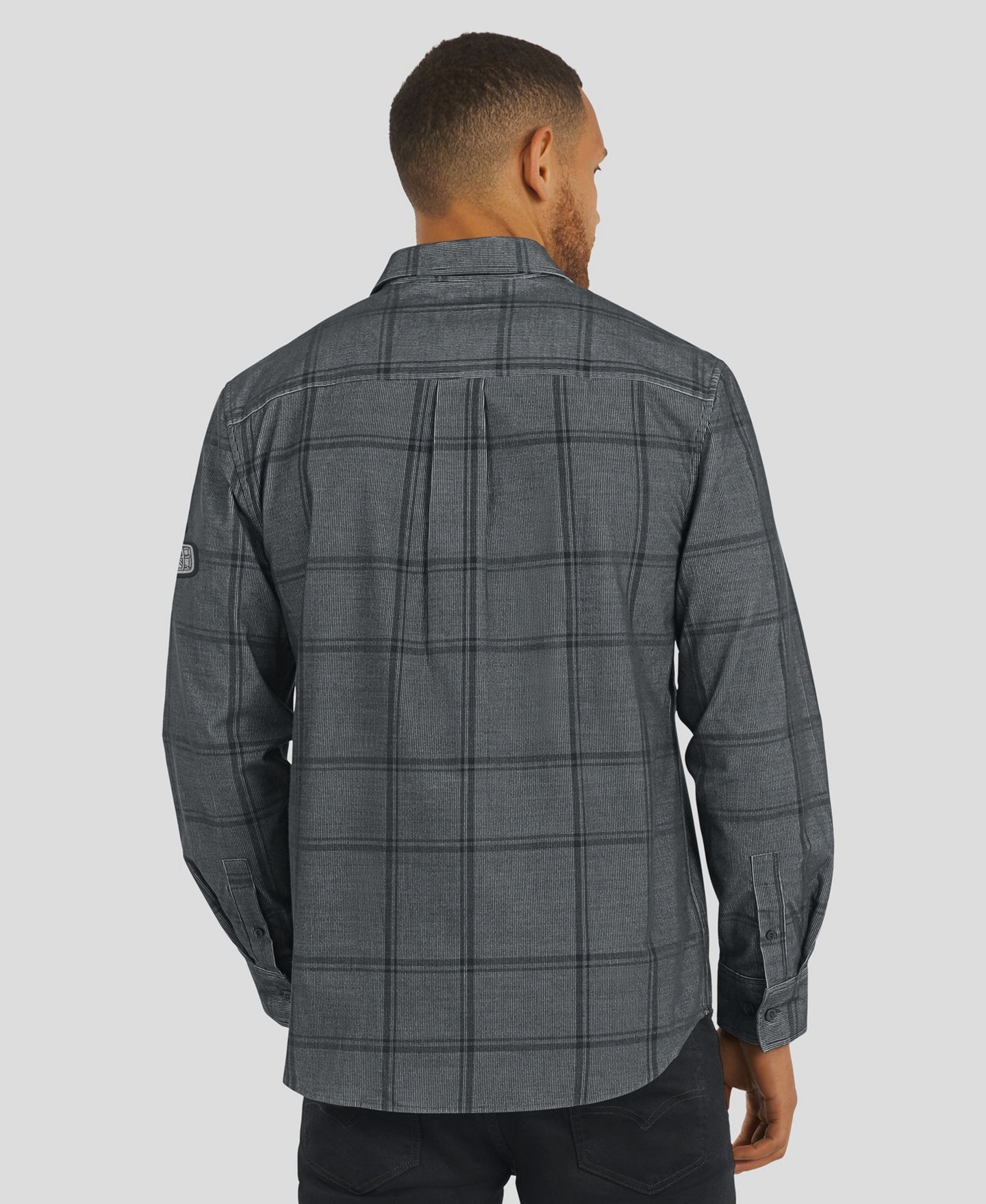 Мужская рубашка Darius Rucker Collection By Fanatics Gray Cleveland Browns Micro Corduroy Plaid Button Up — фото 5