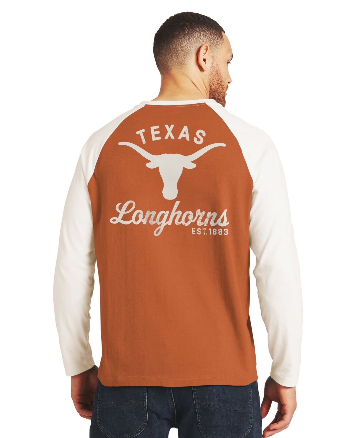 Мужская футболка Darius Rucker Collection By Fanatics Texas Orange/White Texas Longhorns Henley Long-Sleeve — фото 3