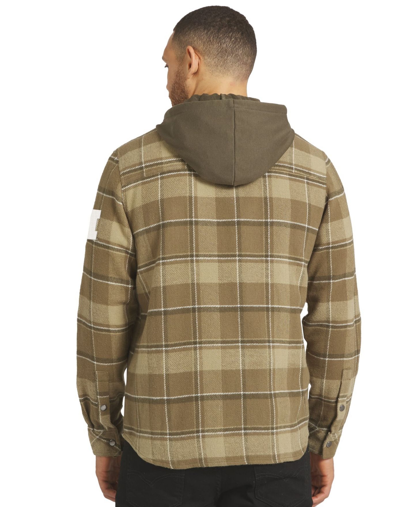 Мужские куртки Darius Rucker Collection By Fanatics Brown/Olive Michigan Wolverines Woven Hooded Full-Snap Shacket — фото 2