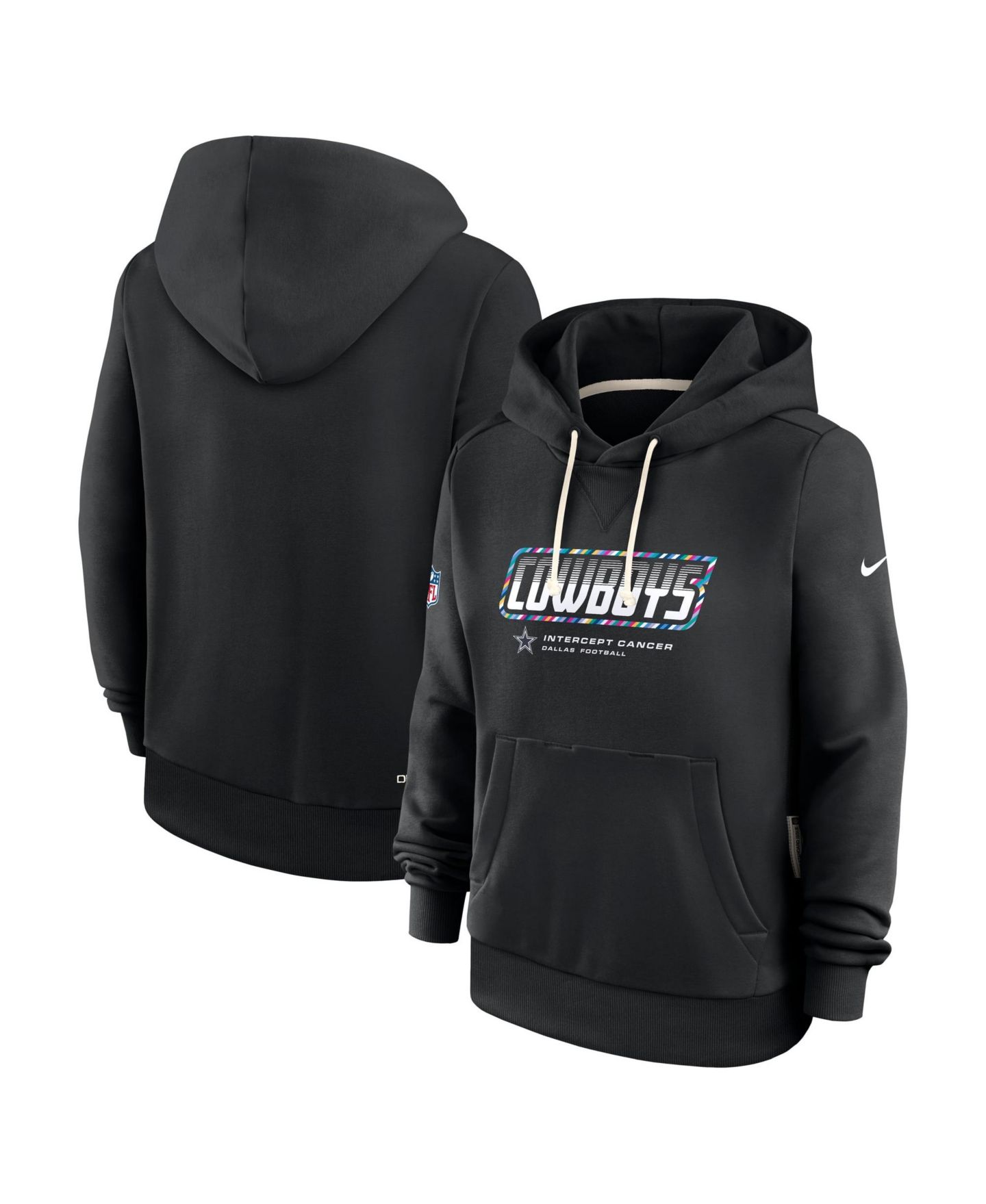 Женское худи Nike Black Dallas Cowboys 2026 NFL Crucial Catch Sideline Standard Issue Dri-FIT Pullover — фото 1