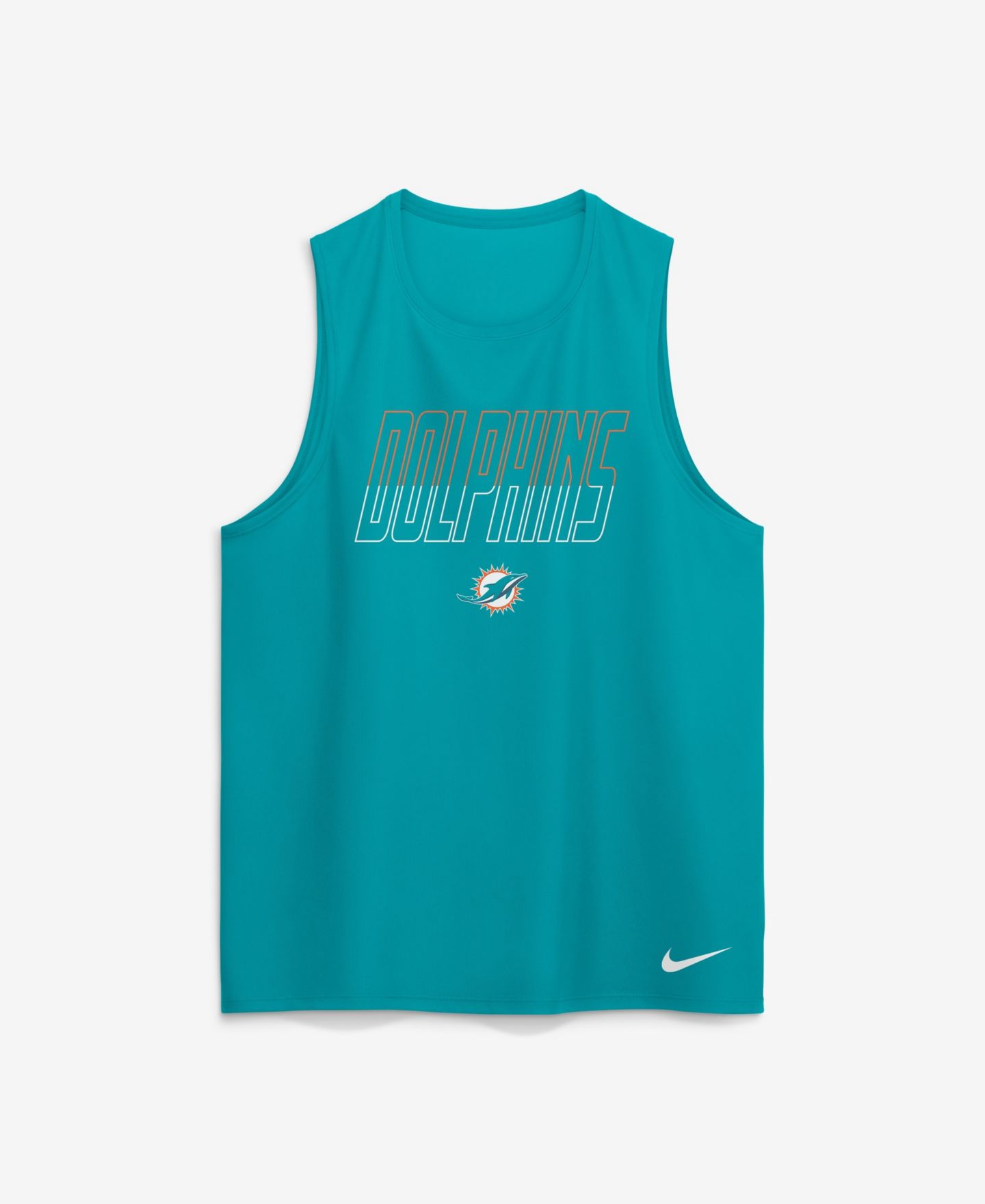 Мужской топ Nike Aqua Miami Dolphins Kickoff Miler Dri-FIT Tank — фото 2