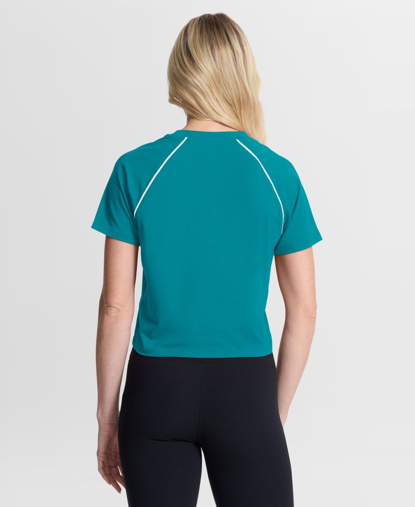 Женский топ Fanatics Aqua Miami Dolphins Offensive Scheme Raglan Tri-Blend Cropped — фото 3