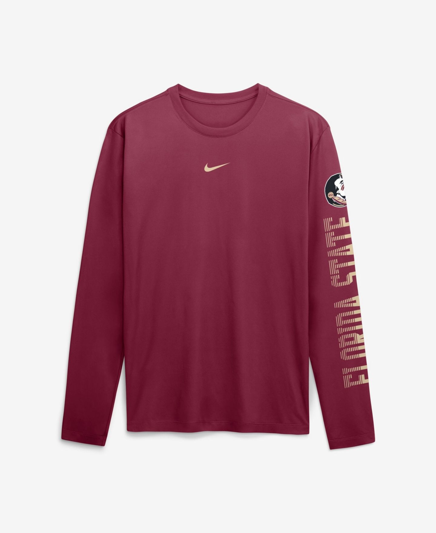 Мужская футболка Nike Garnet Florida State Seminoles Primetime Logo Sleeve Legend Dri-FIT Long-Sleeve — фото 1