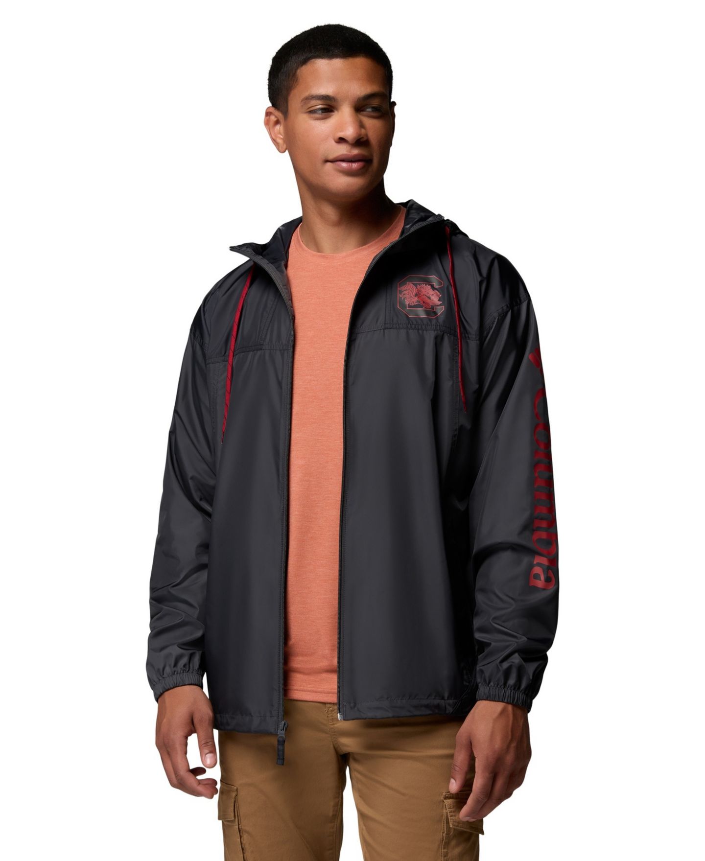Мужская куртка Columbia Black South Carolina Gamecocks Flash Challenger II Full-Zip Hooded Windbreaker — фото 5