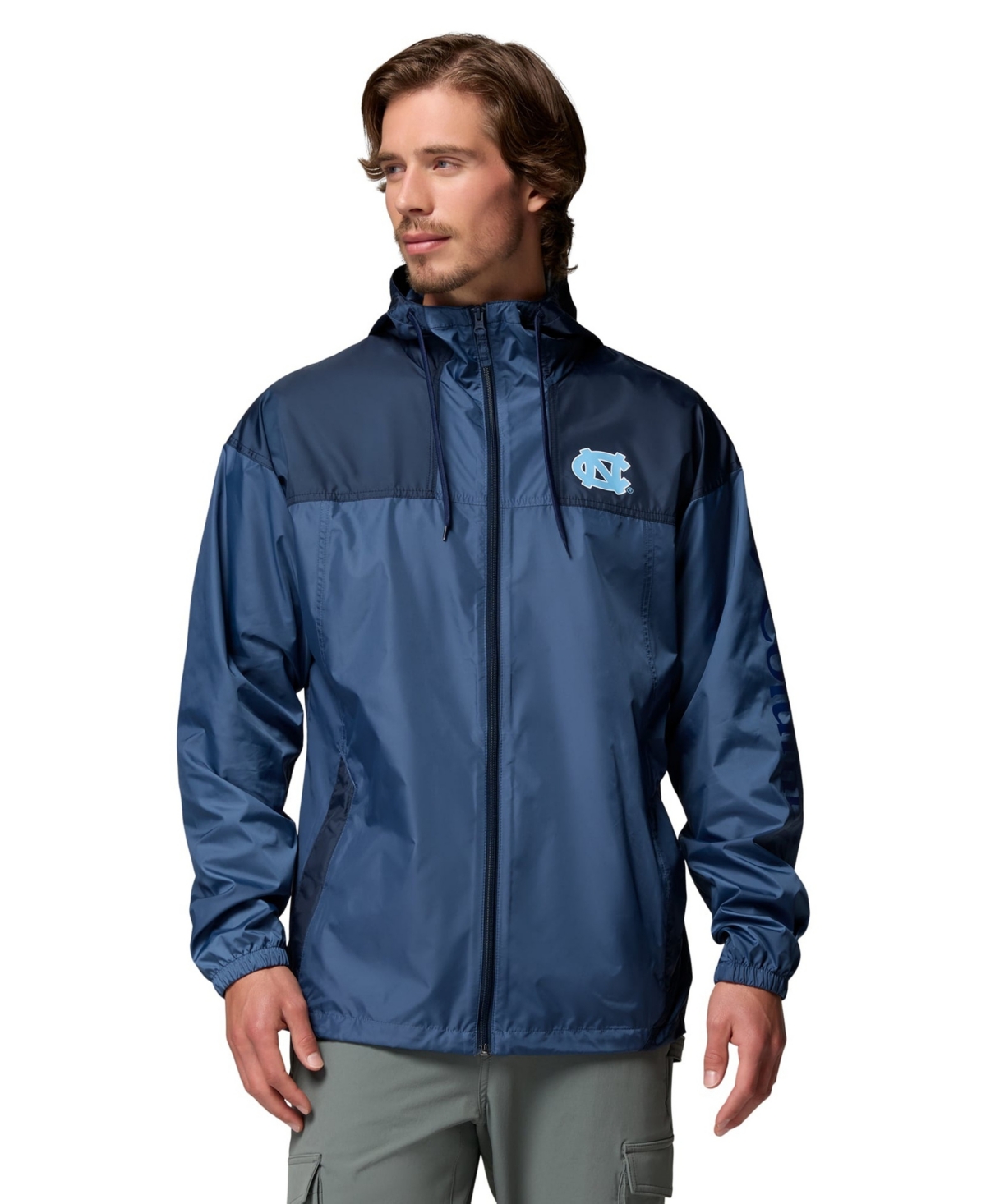 Columbia Men's Carolina Blue North Carolina Tar Heels Flash Challenger Ii Full-Zip Hooded Windbreaker - Carolina Blue
