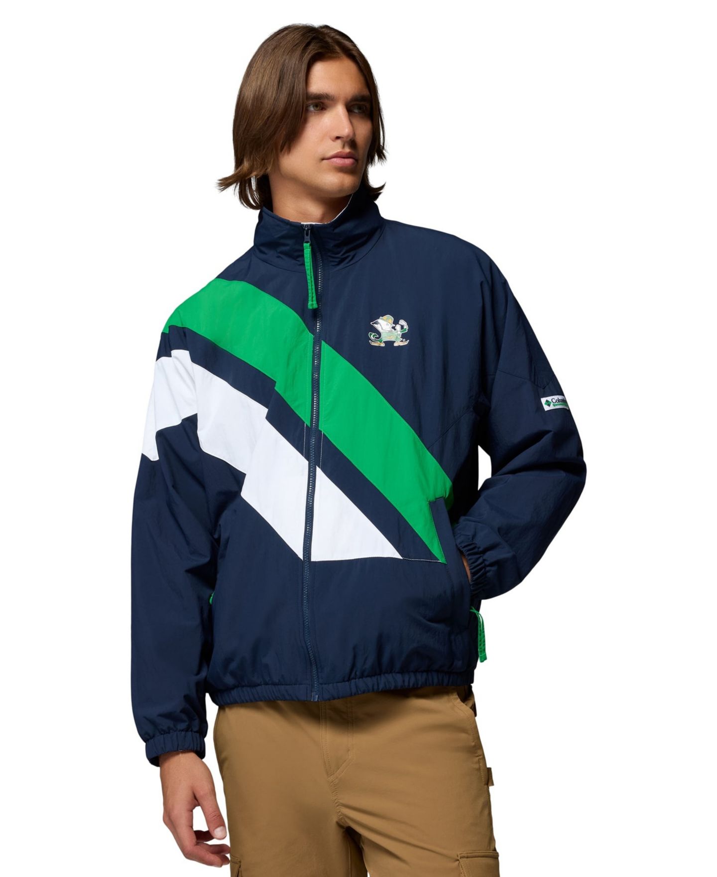 Мужская куртка Columbia Navy Notre Dame Fighting Irish Reventure Full-Zip Windbreaker Omni-Shield — фото 4