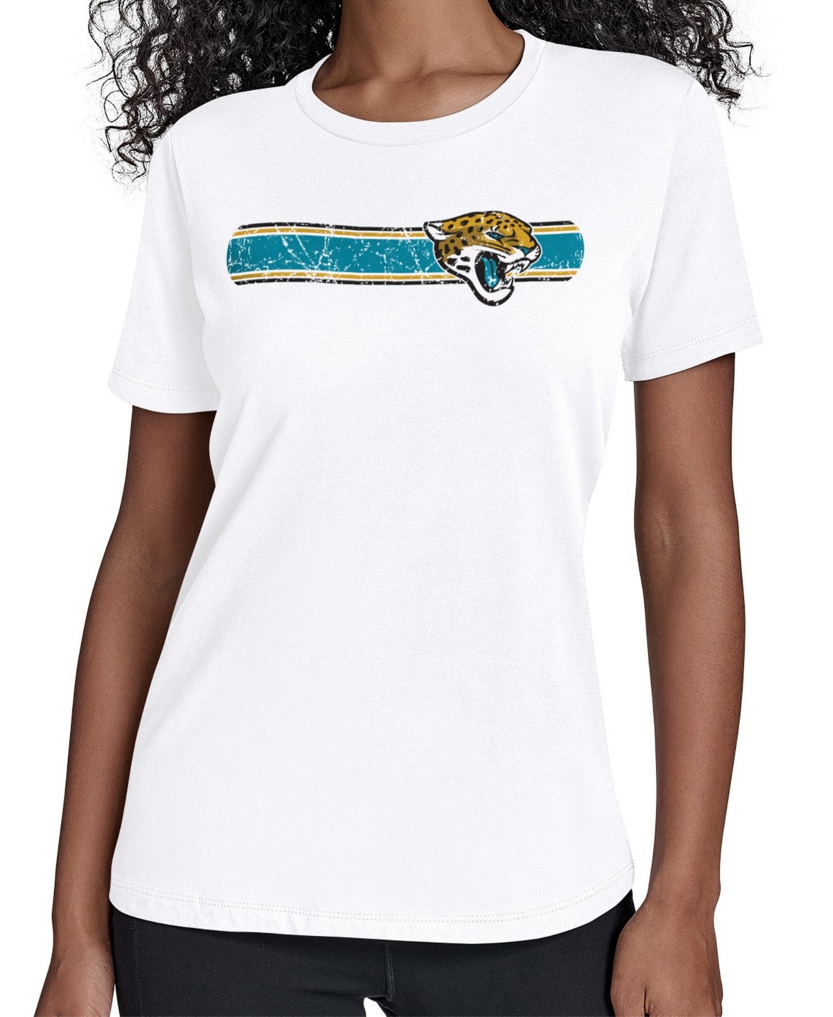 Starter Women's White Jacksonville Jaguars Team Stripe T-Shirt - White