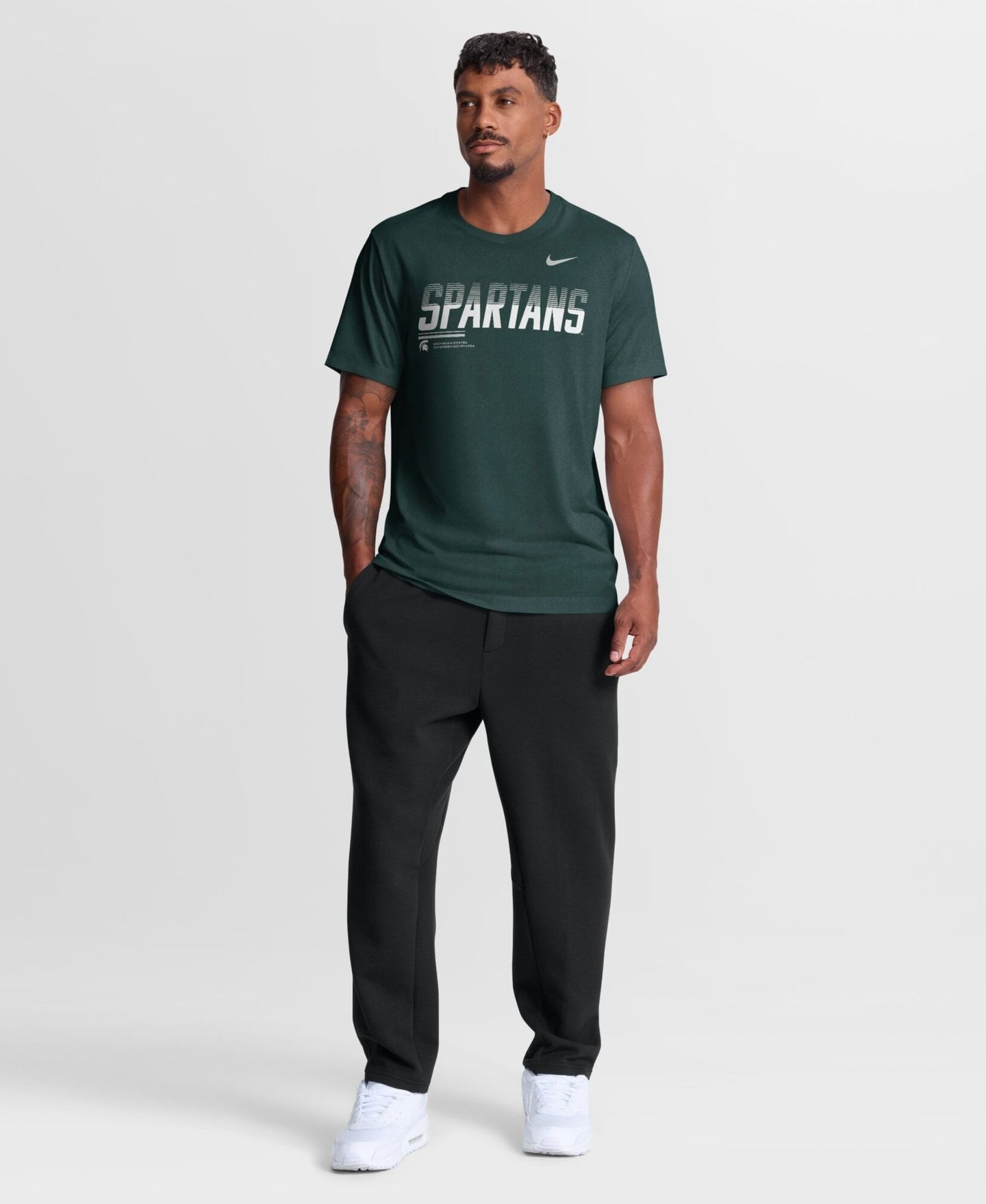 Мужская футболка Nike Green Michigan State Spartans Sideline Legend Dri-FIT — фото 3