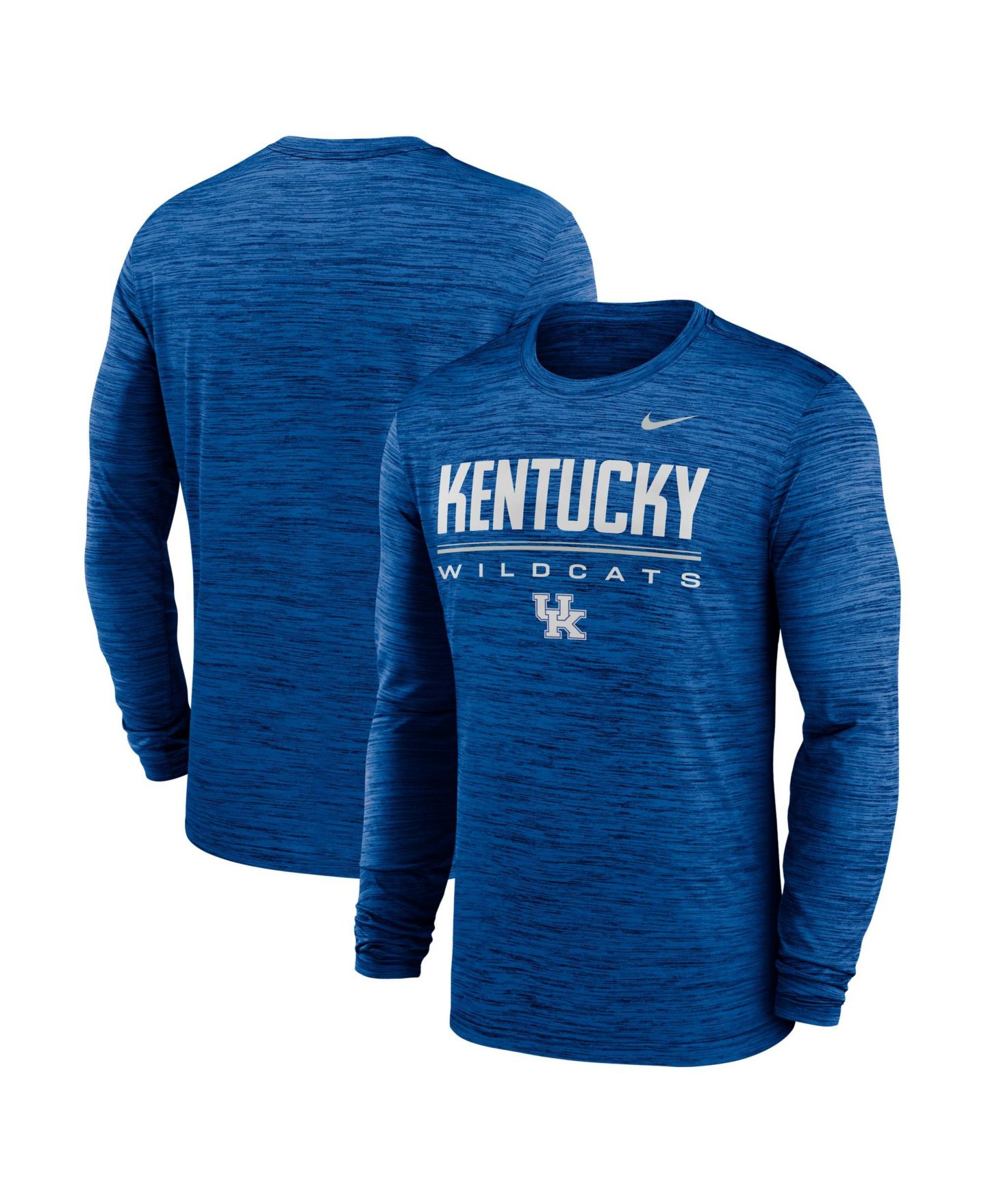 Мужская футболка Nike Royal Kentucky Wildcats Sideline Velocity Dri-FIT Long-Sleeve — фото 1