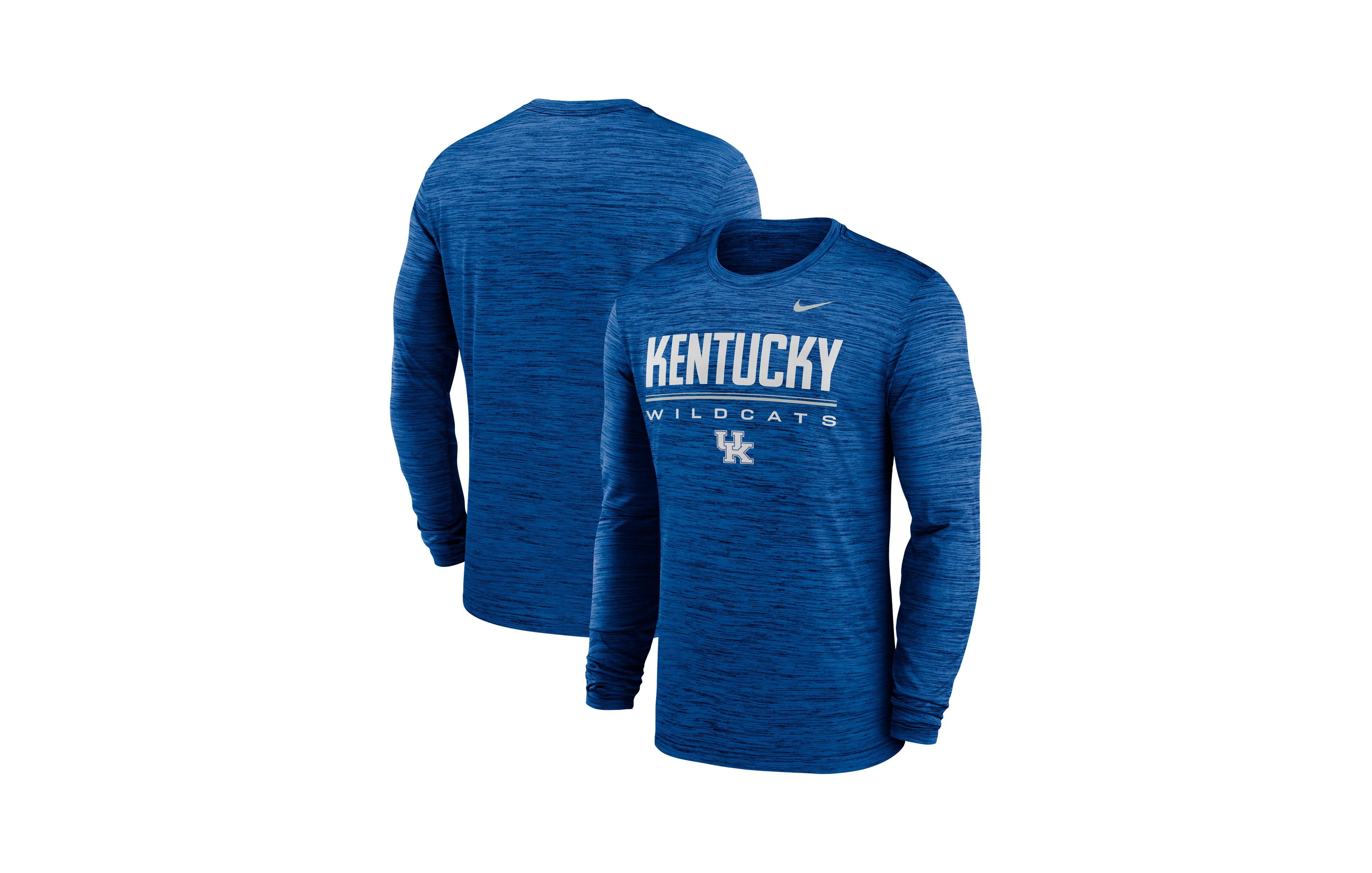 Nike Men's Royal Kentucky Wildcats Sideline Velocity Dri-fit Long-Sleeve T-Shirt