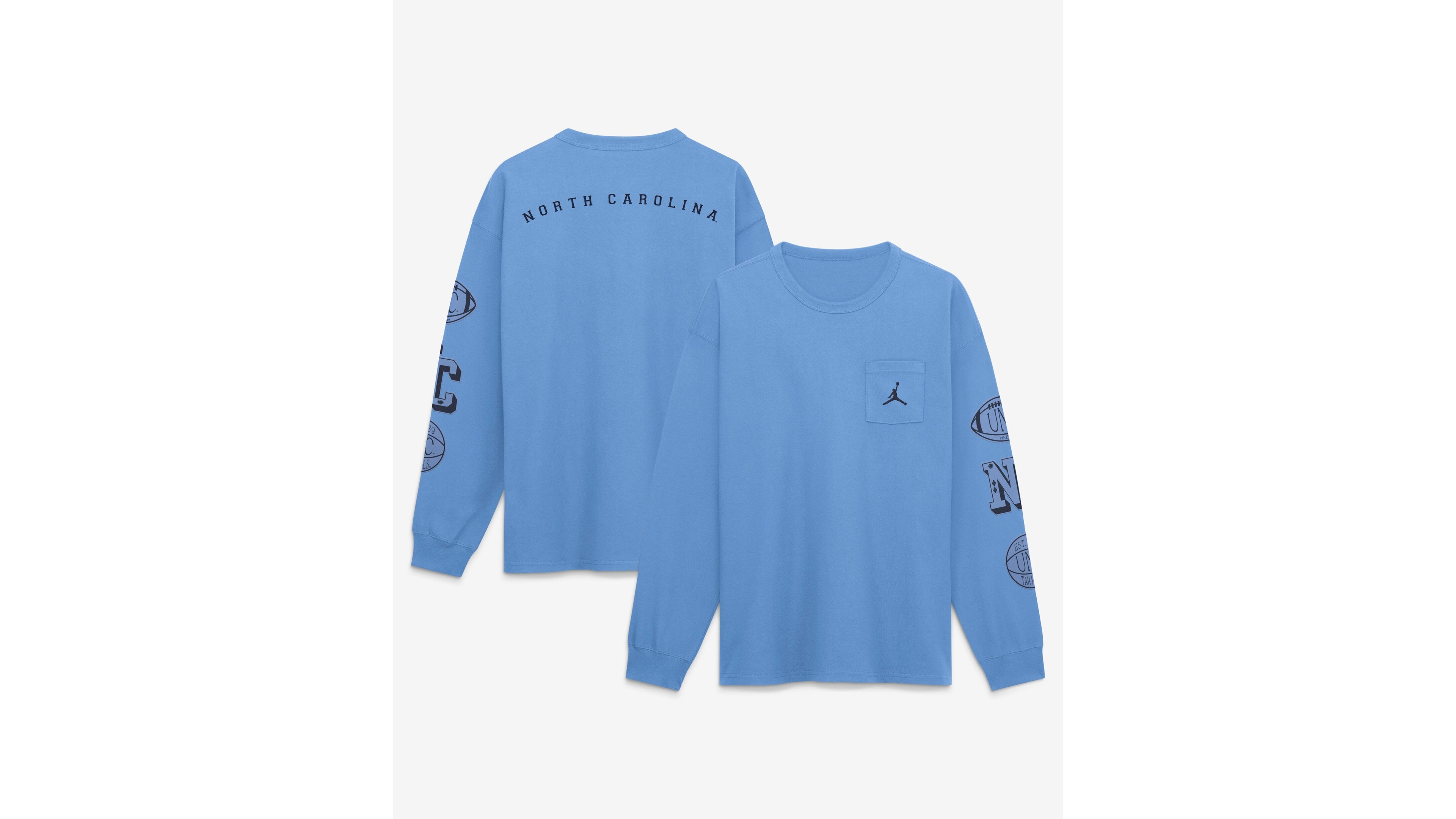 Jordan Men's Carolina Blue North Tar Heels Academic Long-Sleeve Pocket T-Shirt
