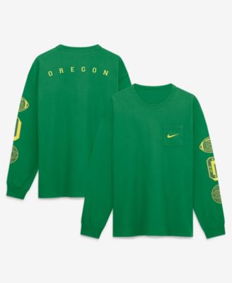 Men's Green Oregon Ducks Academic Long-Sleeve Pocket T-Shirt