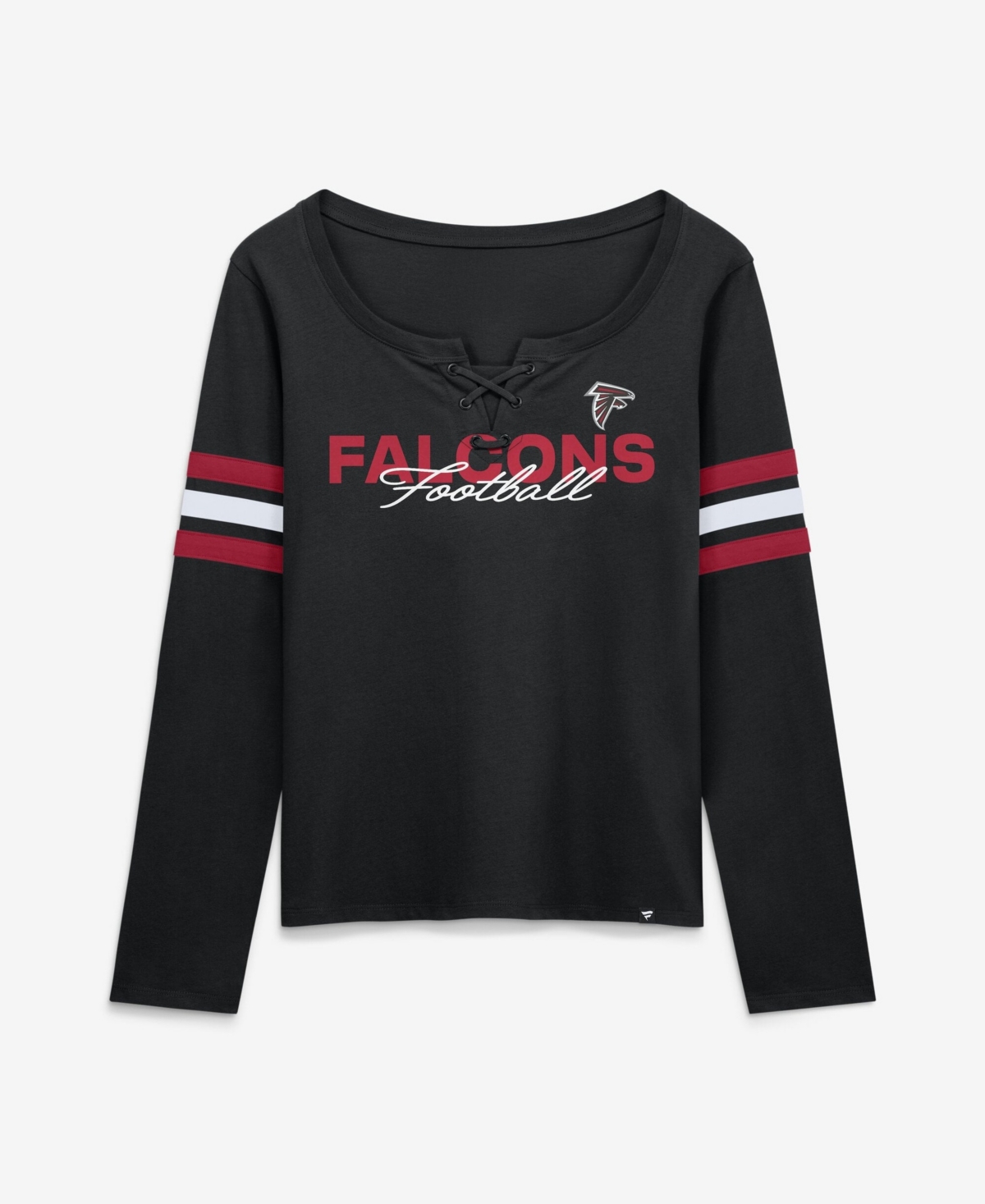 Fanatics Women's Black Atlanta Falcons Team First Coverage Scheme Lace-Up Long-Sleeve T-Shirt - Black, Red