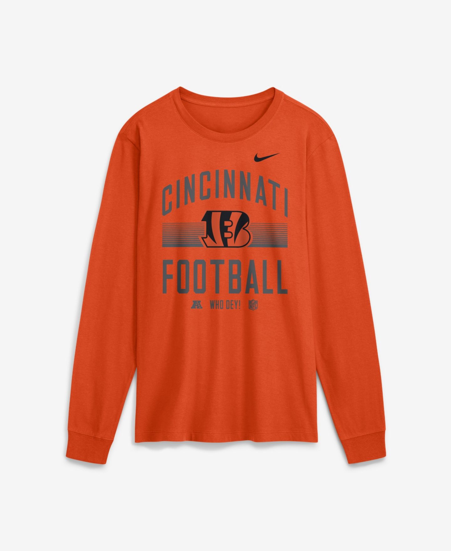 Мужская футболка Nike Orange Cincinnati Bengals Always Prepared Essential Cotton Long-Sleeve — фото 2
