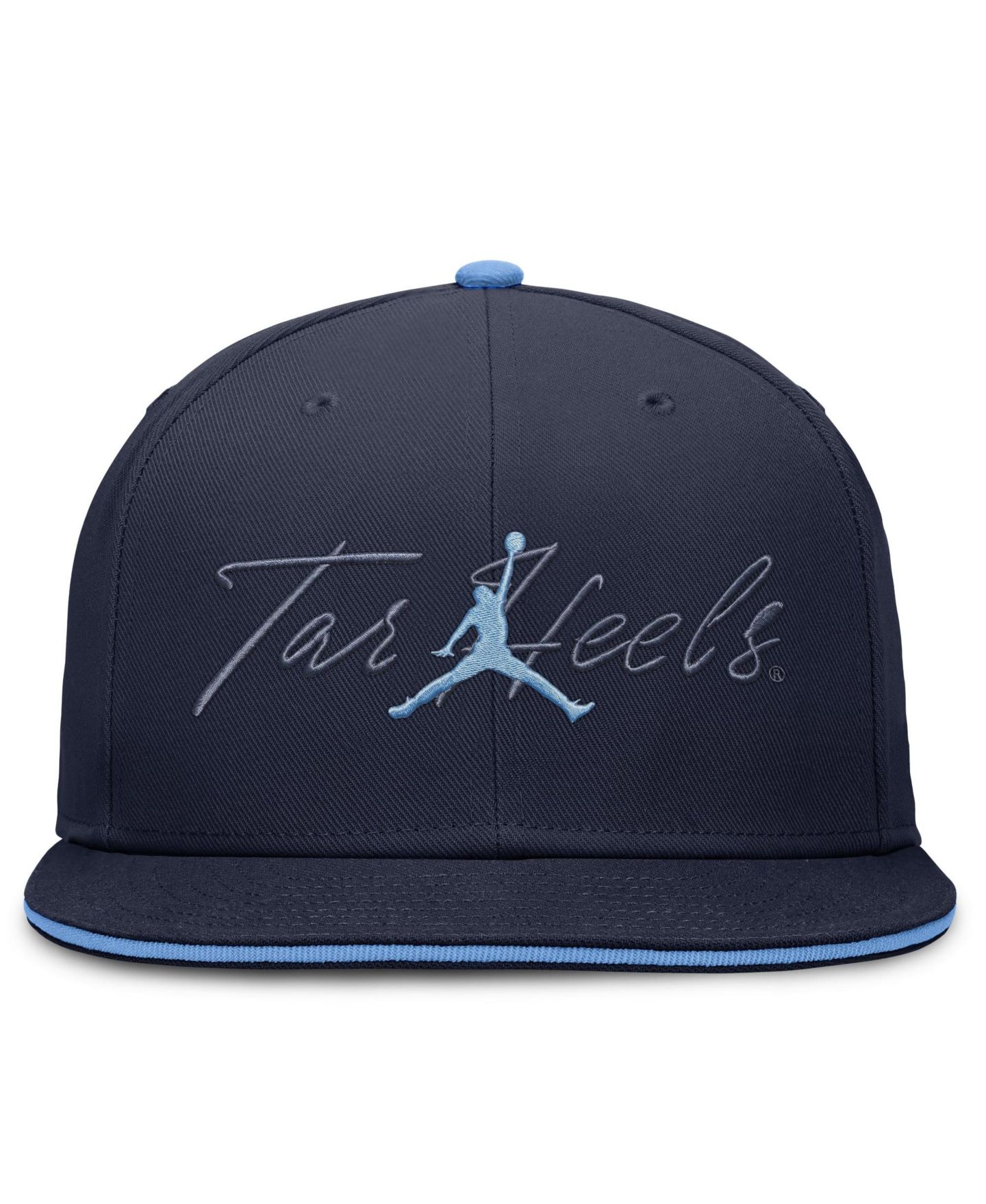 Мужские головные уборы Jordan Navy North Carolina Tar Heels Dri-FIT Primetime Script Fitted Hat — фото 2