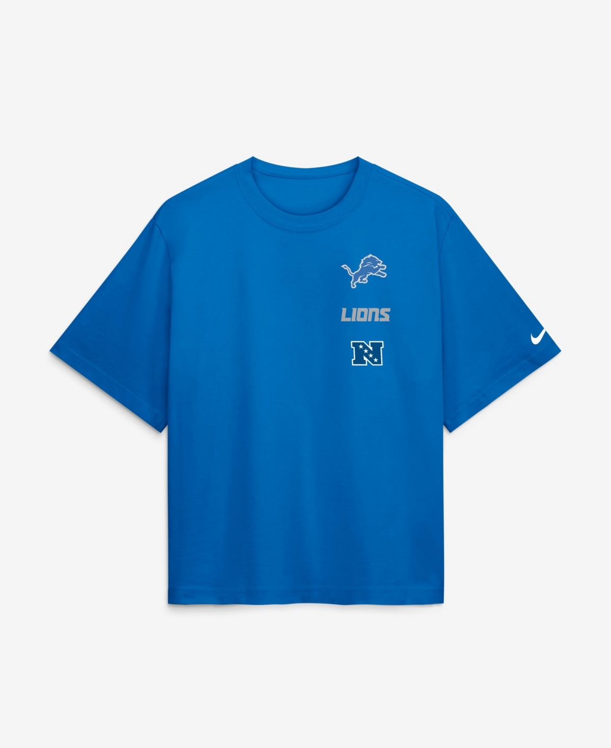 Nike Women's Blue Detroit Lions Primetime Premium Essential Loose Fit Boxy T-Shirt - Blue