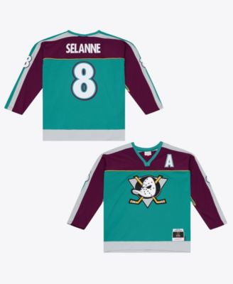 Men's Teemu Selanne Teal Anaheim Ducks 1997/98 Alternate Captain Patch Power Play Jersey