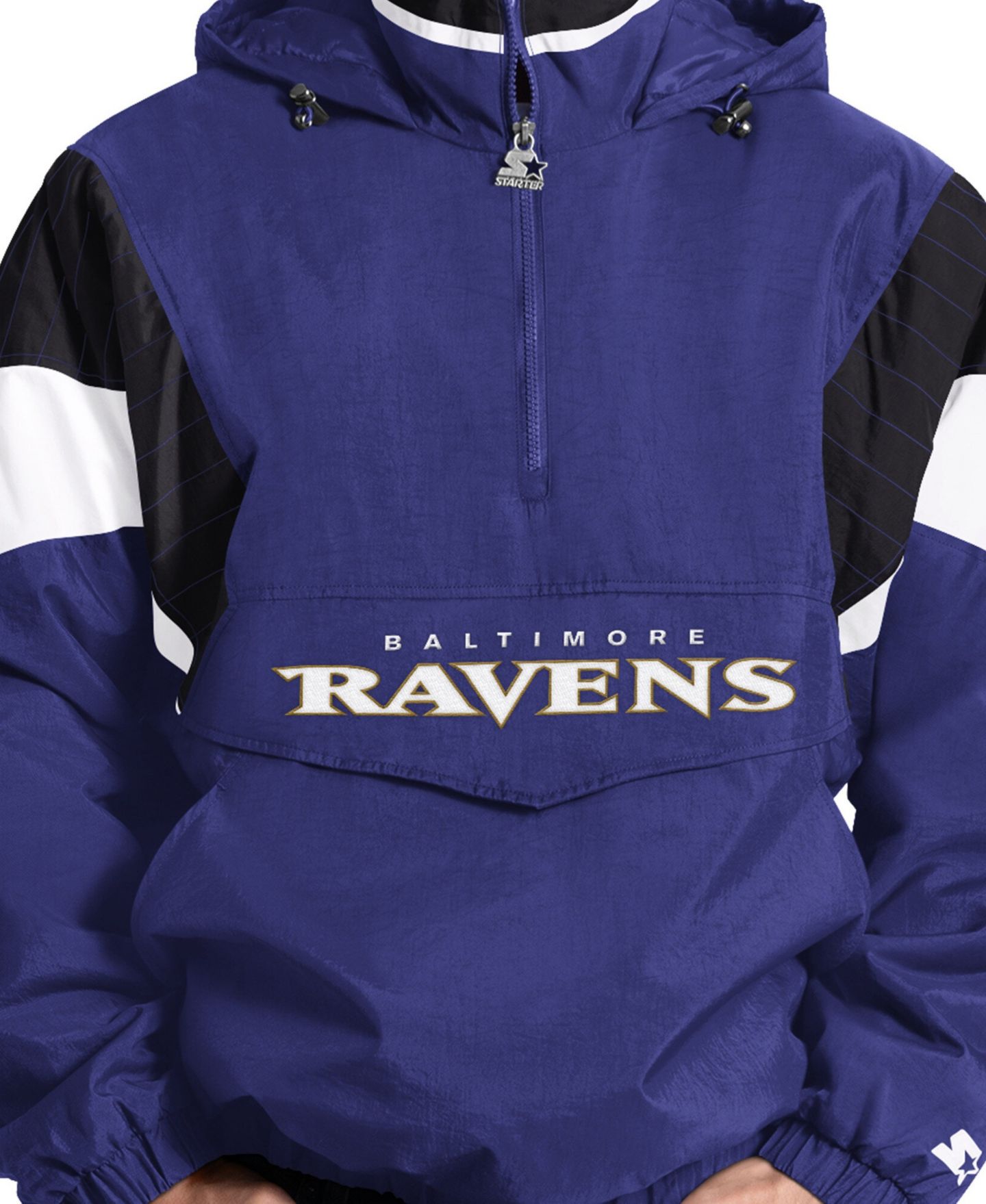 Мужская куртка Starter Purple Baltimore Ravens The Throwback Half-Zip Hooded — фото 5