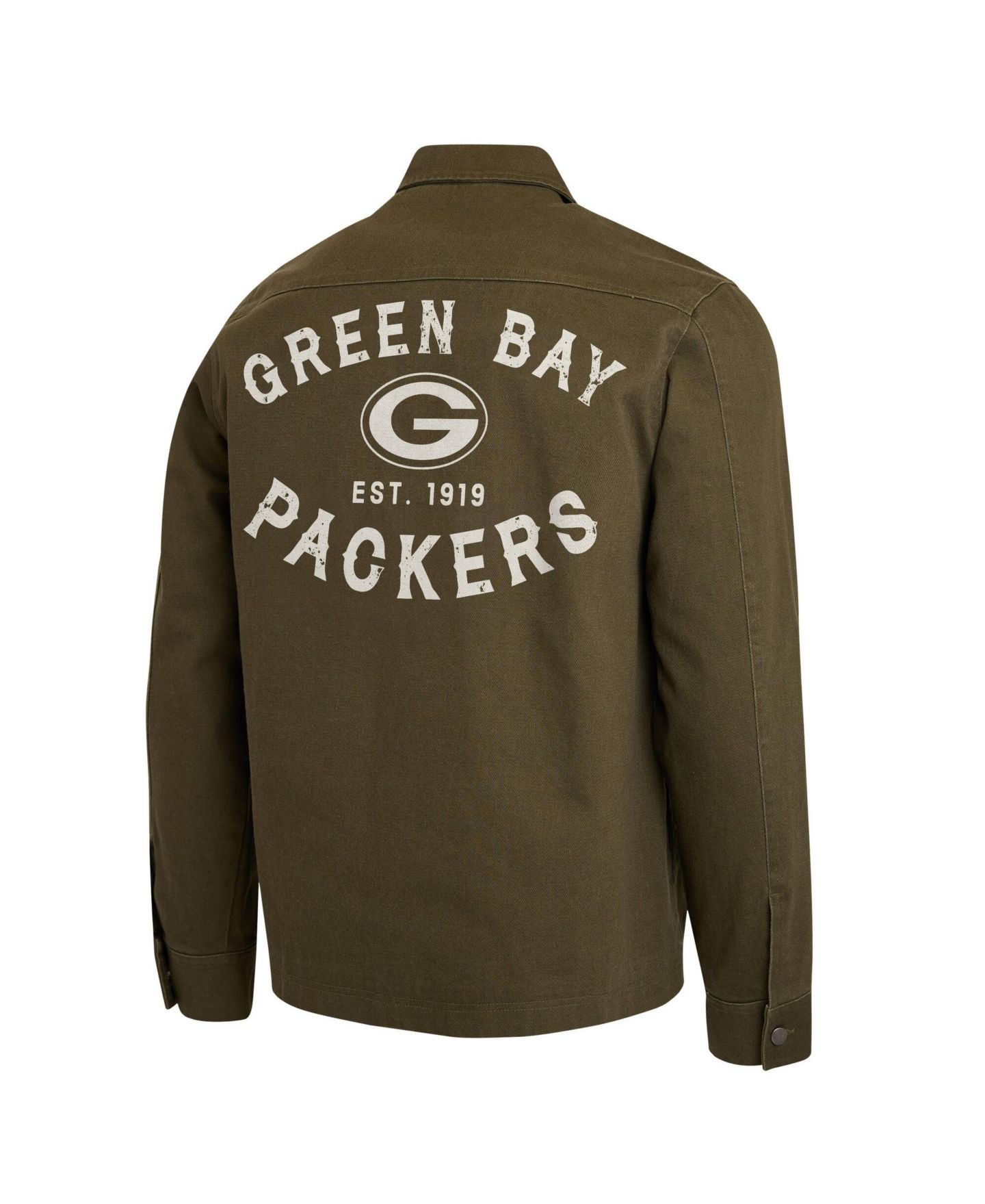 Мужская куртка Darius Rucker Collection By Fanatics Olive Green Bay Packers Brushed Canvas Full-Zip — фото 5