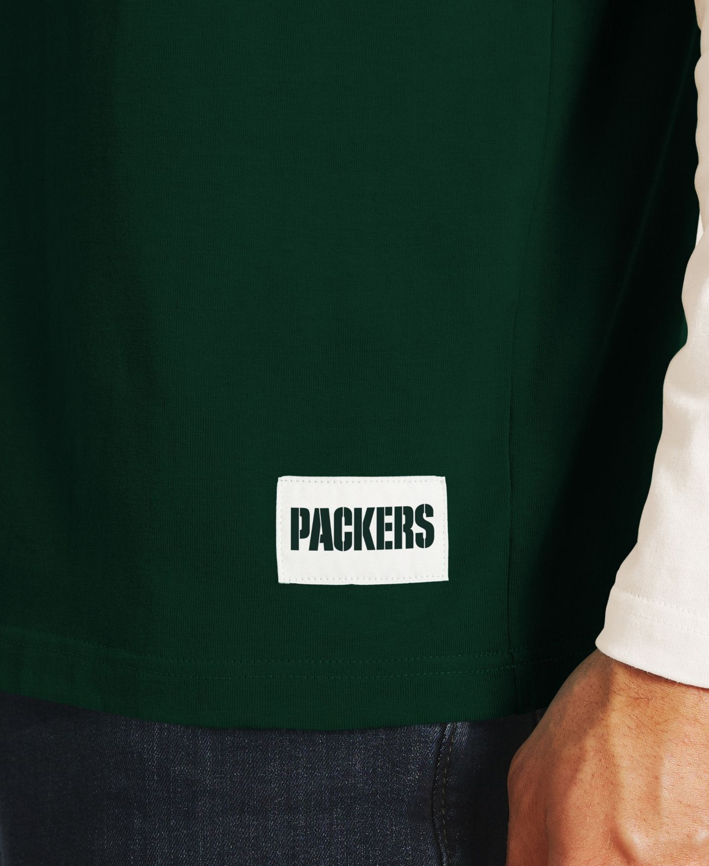 Мужская футболка Darius Rucker Collection By Fanatics Green/Cream Green Bay Packers Henley Long-Sleeve — фото 5