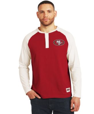 Men's Scarlet/Cream San Francisco 49ers Henley Long-Sleeve T-Shirt