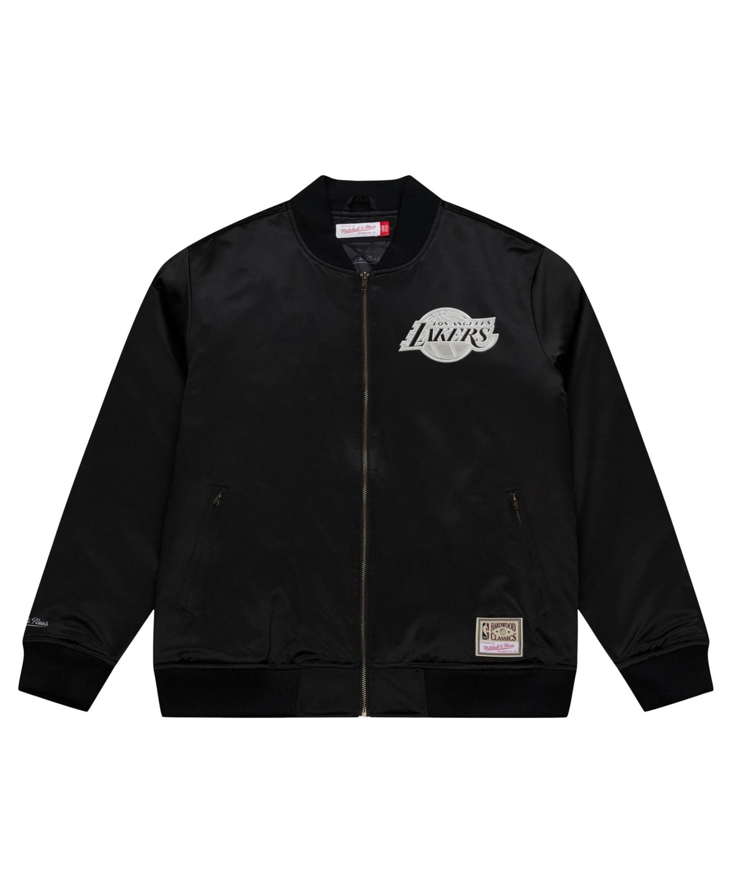Мужская куртка Mitchell & Ness Black Los Angeles Lakers Chrome Satin Bomber Full-Zip — фото 2